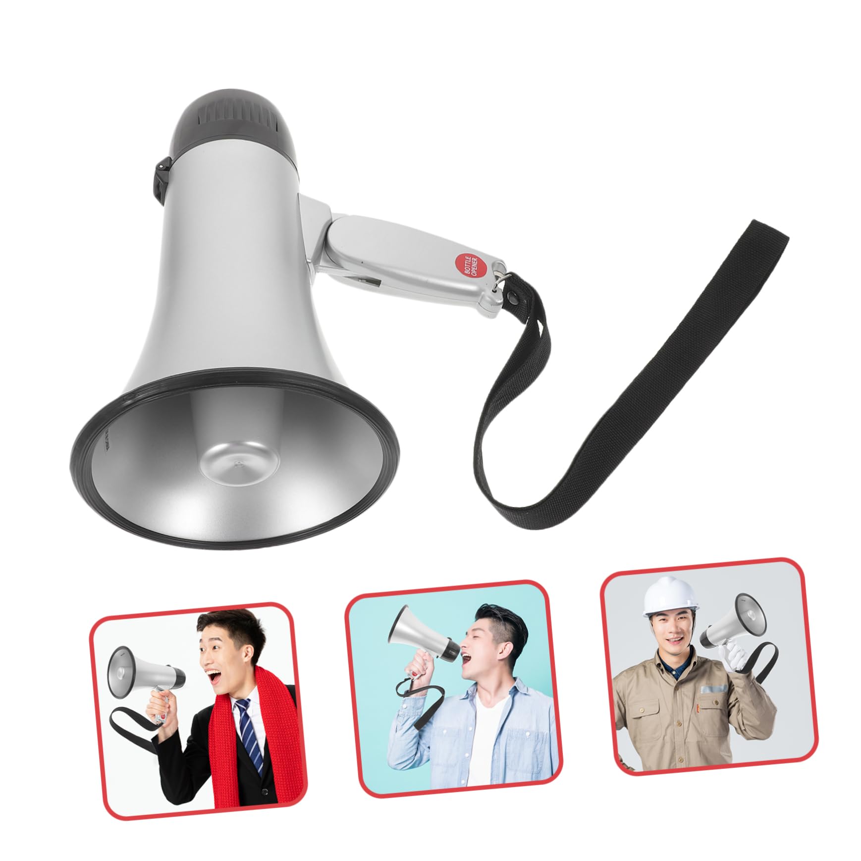 Kisangel Megáfono Pequeño para Animar Deportes Megáfono Fuerte Altavoz Grabación Personalizable