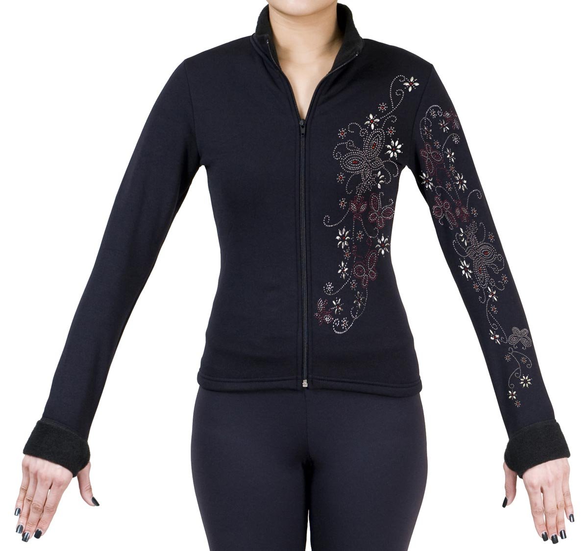 NY2 SPORTSWEAR Figure Skating Polartec Polar Fleece Jacket with Rhinestones JR30C - Child Sizes - (Child Large)
