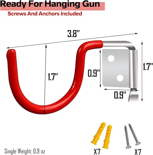 Miniatura 7 de FIREHOOK Soporte de pared para armas, estantes plegables para pared para arco de rifle, soporte de pared para pistola de paso de 2.7 pulgadas para
