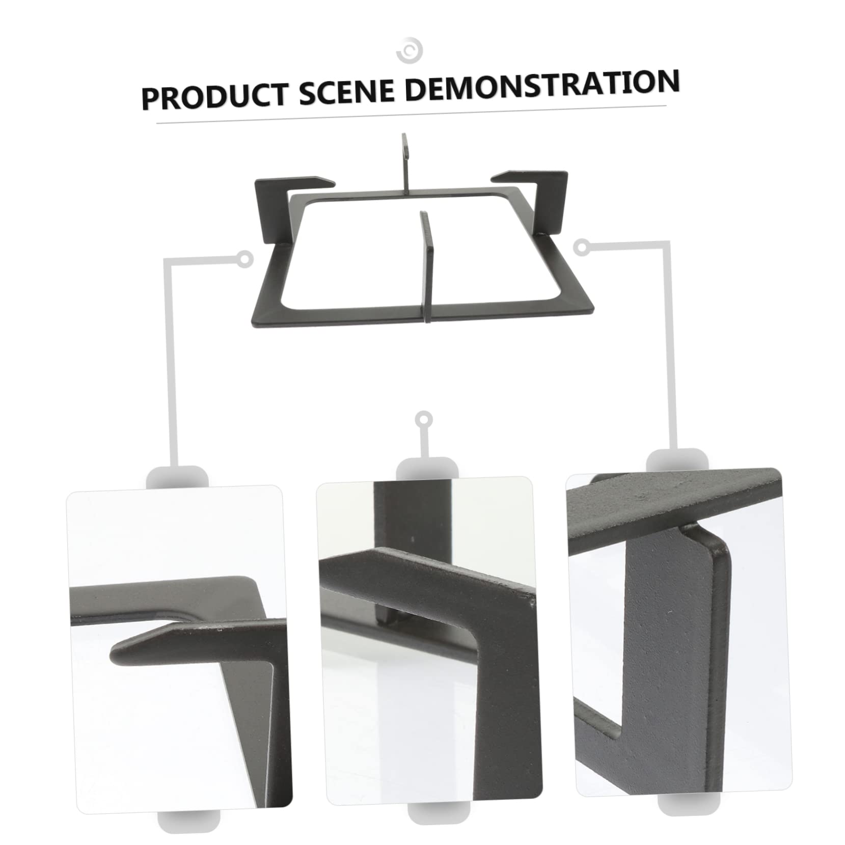 Mobestech Soporte Cuadrado Para Cocina De Gas, Rejilla De Hierro Fundido, Soporte Antideslizante Para Sartenes y Cafeteras Espresso