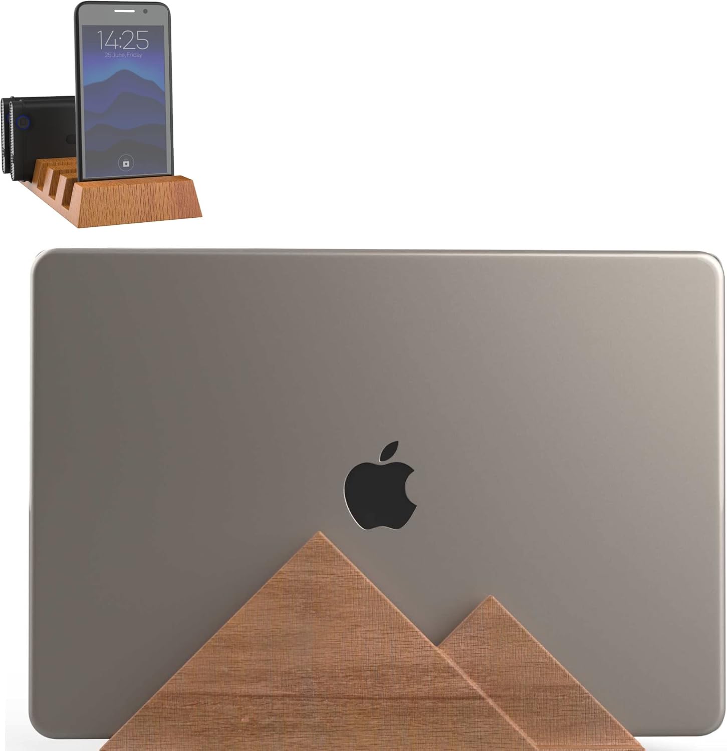 Wooden Vertical Device Organizer Bundle Streamline Your