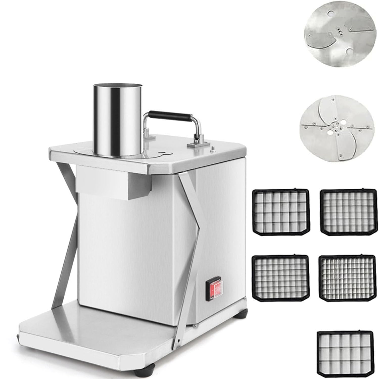 Máquina Eléctrica Cortar Vegetales En Cubitos,Máquina Comercial Cortar Vegetales En Cubitos 200w,Trituradora Zanahorias/Patatas,Máquina Cortar En Cubitos Acero Inoxidable,110V