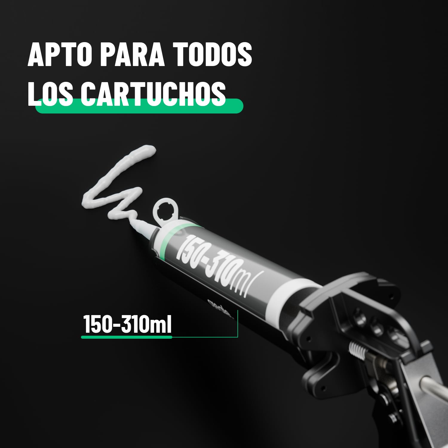 greate Pistola de cartuchos con relación 25:1 & sistema antigoteo | Paquete de 2 - Pistola silicona para cartuchos 150-310 ml - selladora, acrílico & adhesivo - Aplicador