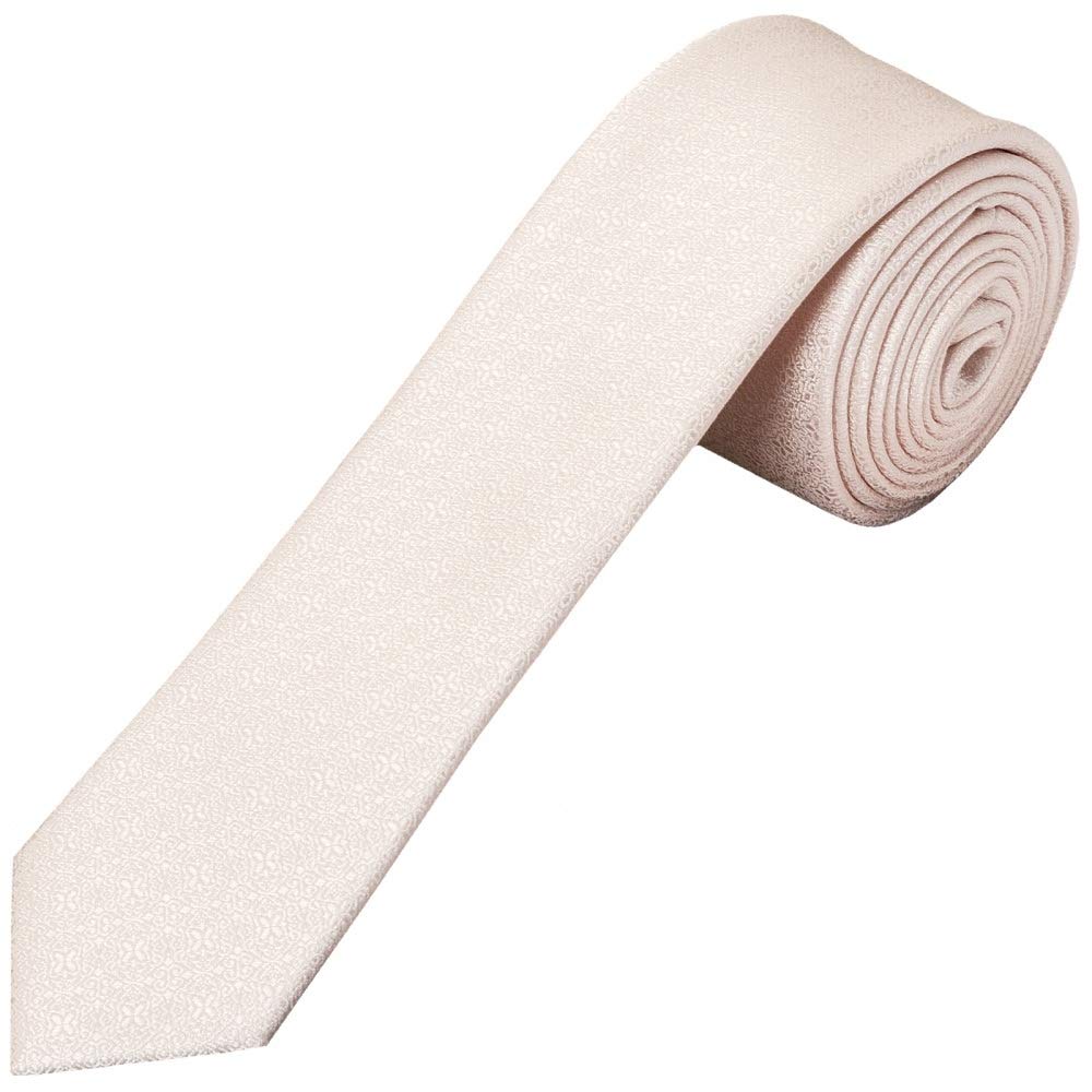 TIES R US Blush Self Floral Textured Silk Skinny Men's Tie