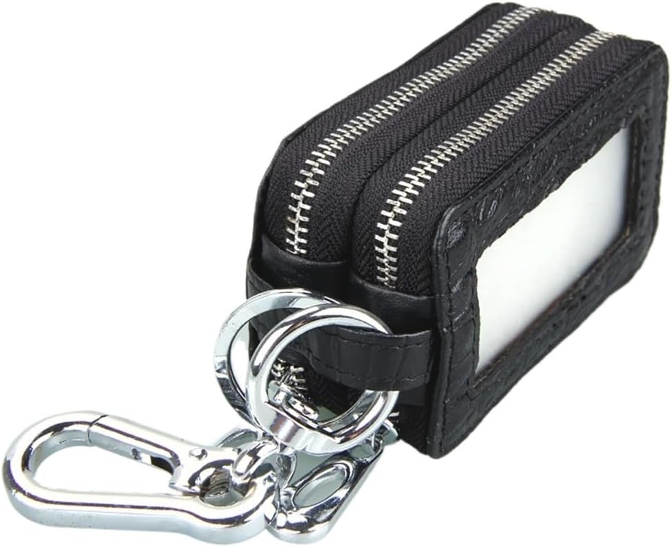 Universal Transparent Window Car Key Case Leather Multifunction Zipper