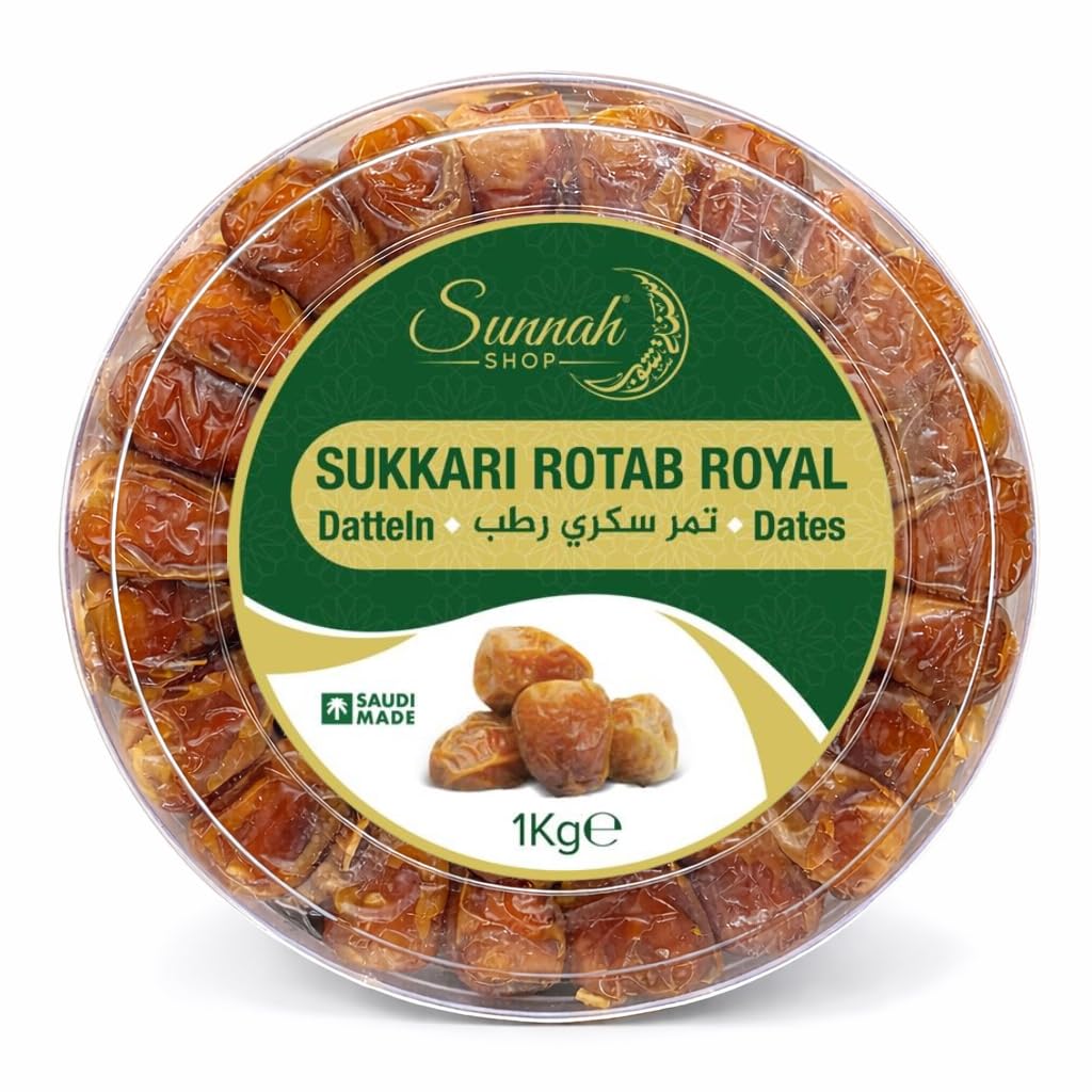 Sunnah Shop Sukkari Datteln Rotab Royal 1KG aus Qasim - Superfresh extra soft Karamell-Geschmack