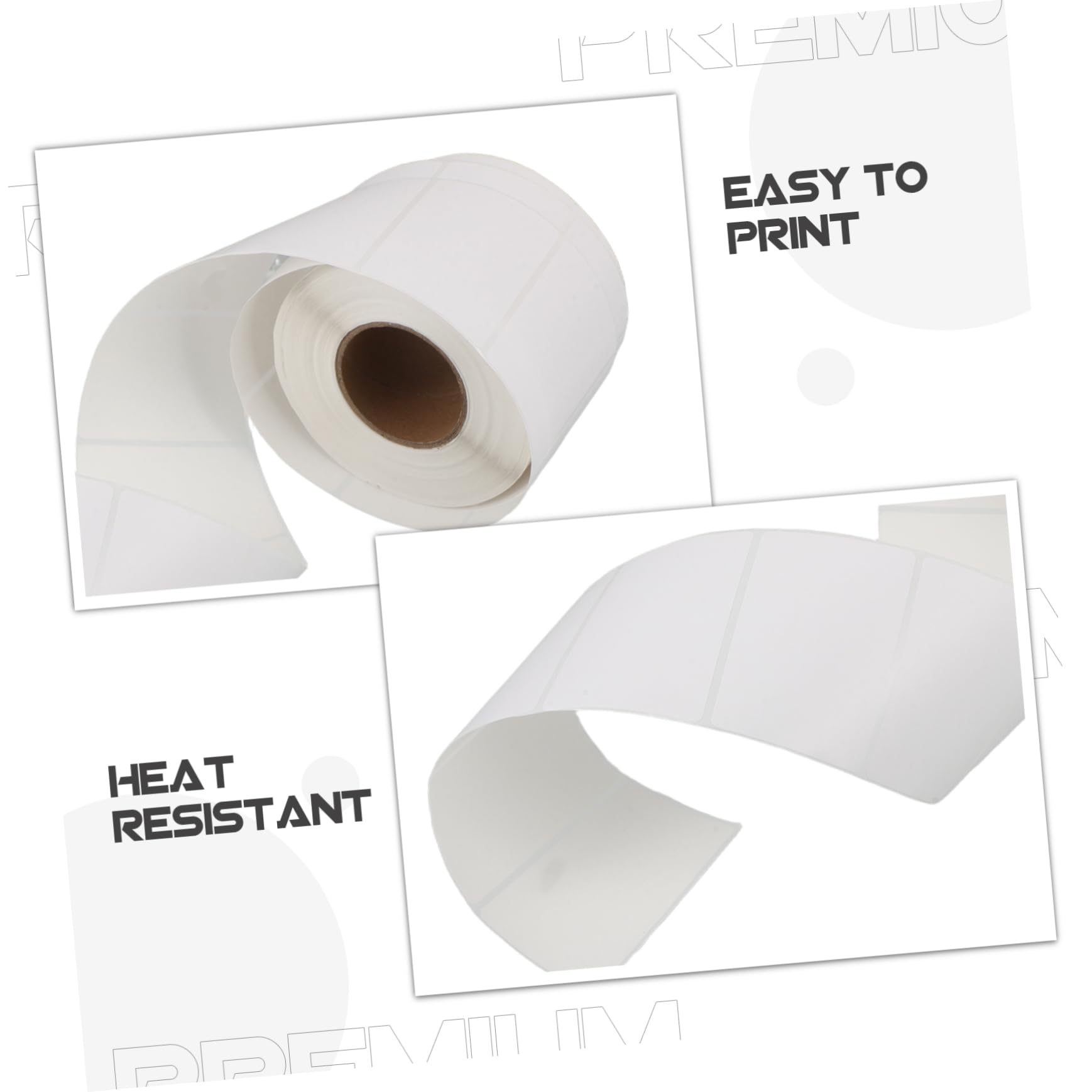 Thermopapier Etiketten 5 Rollen Weiß, Selbstklebende Versandetiketten