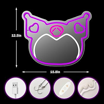 【送料無料！】クロミ　ネオンライト　ミラー　LED 壁掛け鏡　USB給電　新品 送料無料！】クロミ ネオンライト ミラー LED 壁掛け鏡 USB給電 新品