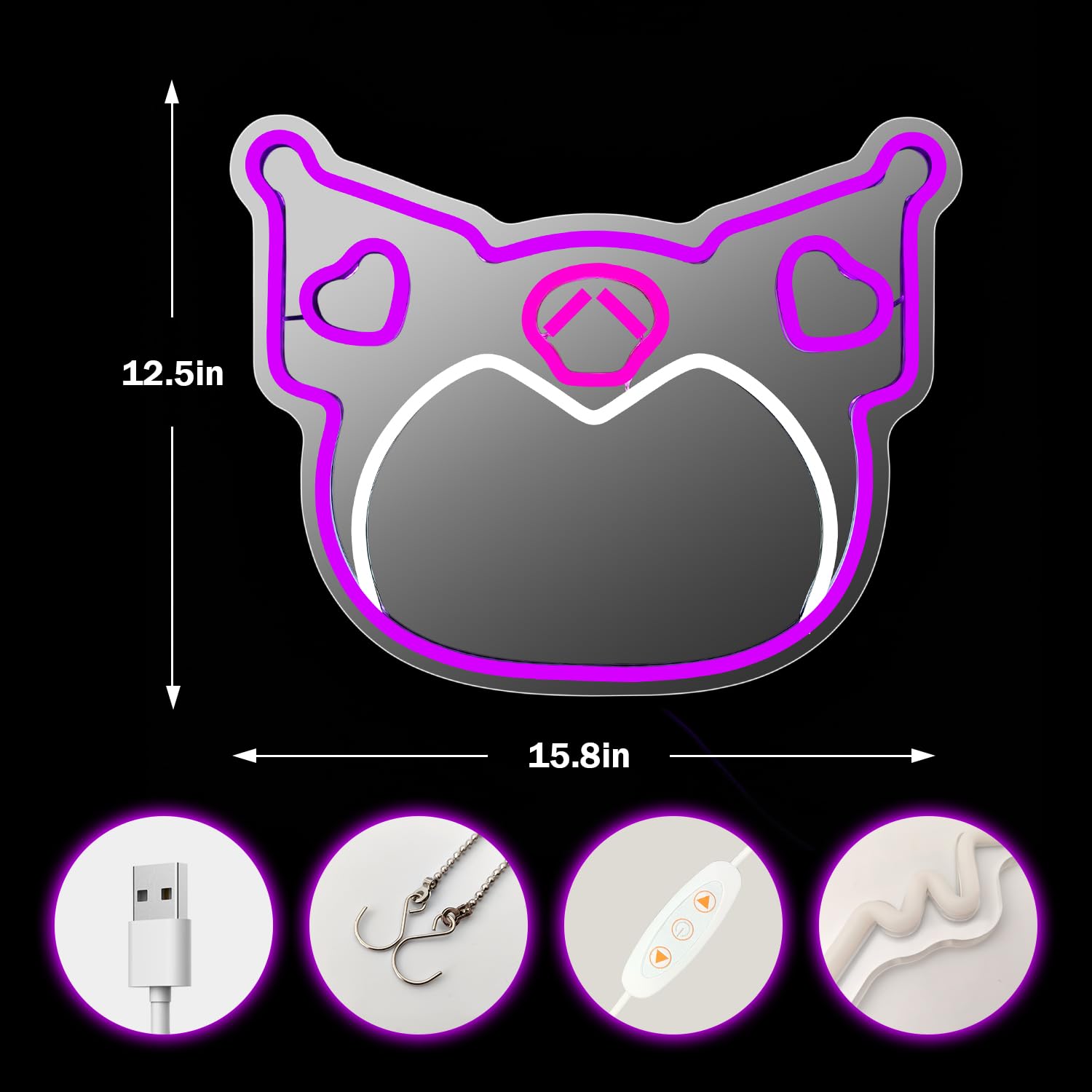 Amazon.co.jp : チェンヤル アニメ クロミ ネオン ミラー サイン 調光