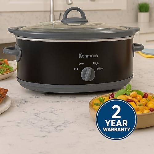 Miniatura 2 de Kenmore 5 Quart Slow Cooker - Crock pot with Programmable Settings,Digital Controls, Large Capacity for Family Meals, Dishwasher-Safe Stoneware,