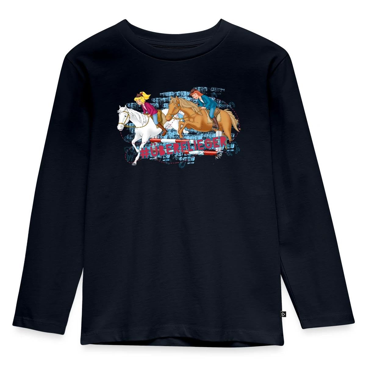 Spreadshirt Bibi Und Tina Pferde Überflieger Springreiten Kinder Premium Langarmshirt