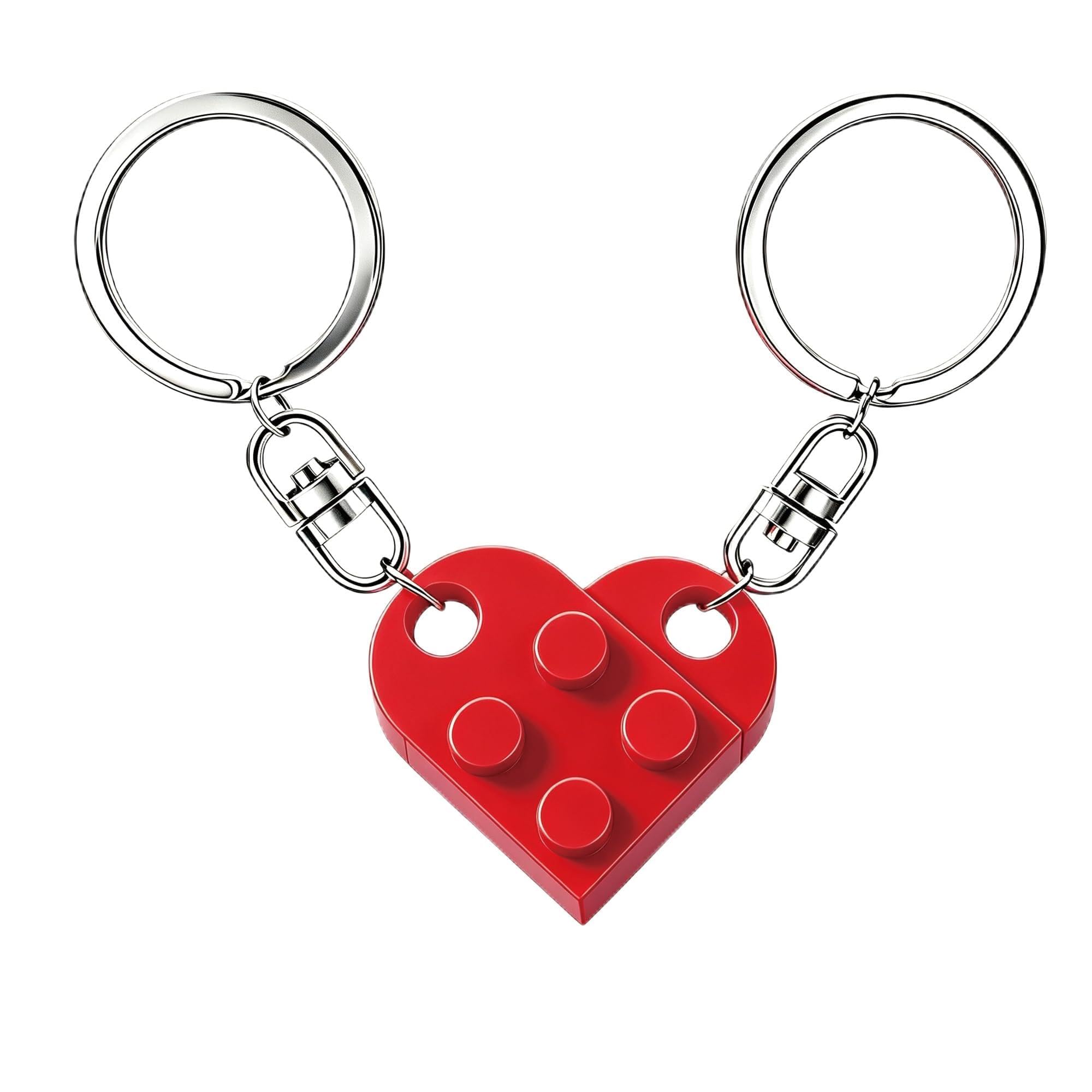 MPK Brick Matching Couple Heart Keychain, Gifts for Him Her Boyfriend Girlfriend Christmas, Wedding Anniversary Birthday Gift