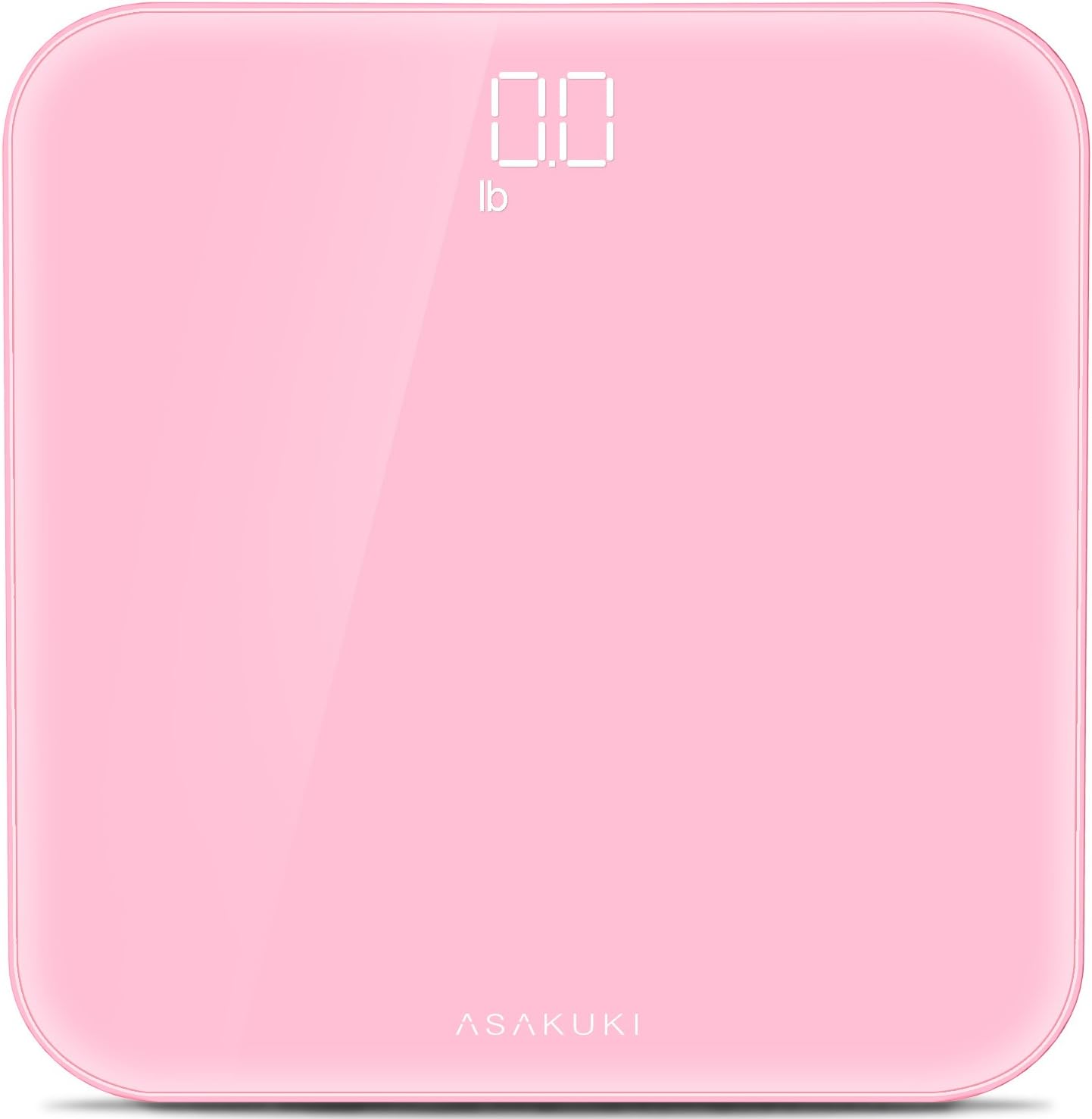 Accuracy Digital Body Weight Bathroom Scale By ASAKUKI, Ultra-Thin With Anti-Slip Pads, Seamless, Tempered Glass, Highly Precision Readings and LED Display for Home, Gyms, and Weight Watchers