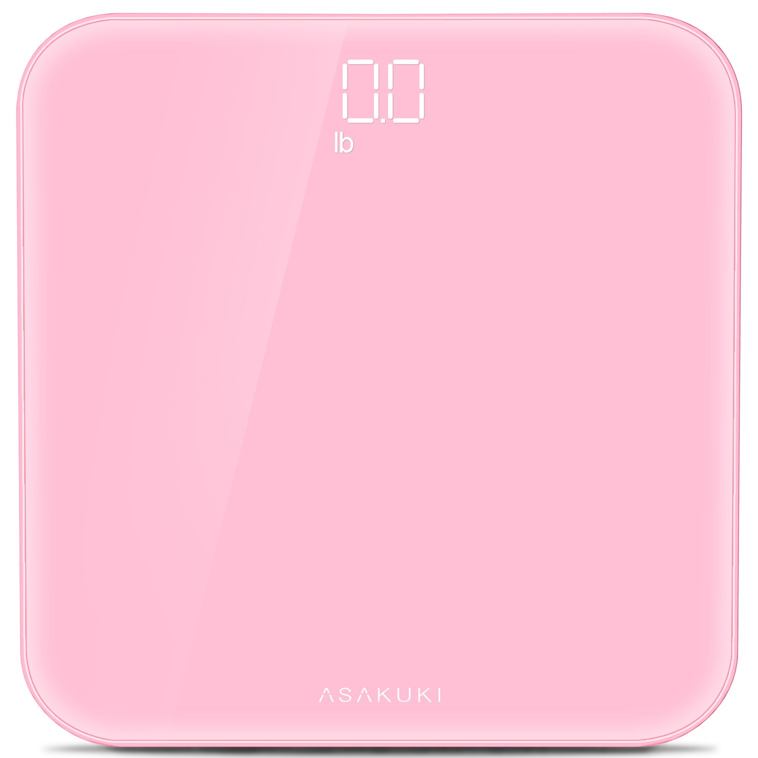 Accuracy Digital Body Weight Bathroom Scale By ASAKUKI, Ultra-Thin With Anti-Slip Pads, Seamless, Tempered Glass, Highly Precision Readings and LED Display for Home, Gyms, and Weight Watchers
