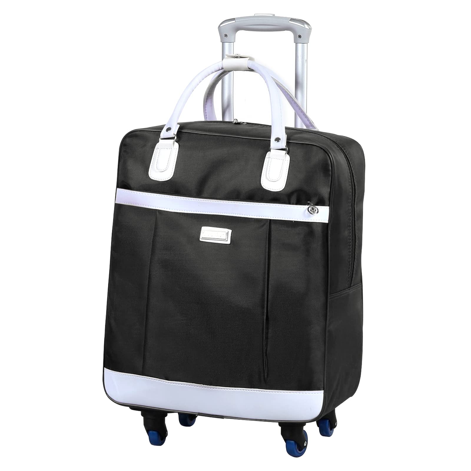 LYLYMYKHHFoldable Luggage Bag Suitcase Collapsible Rolling Travel Luggage Bag Duffel Bag with Wheels for Men Women Lightweight Luggage Suitcase for Short Trip Overnight Business Trave(Black-2)