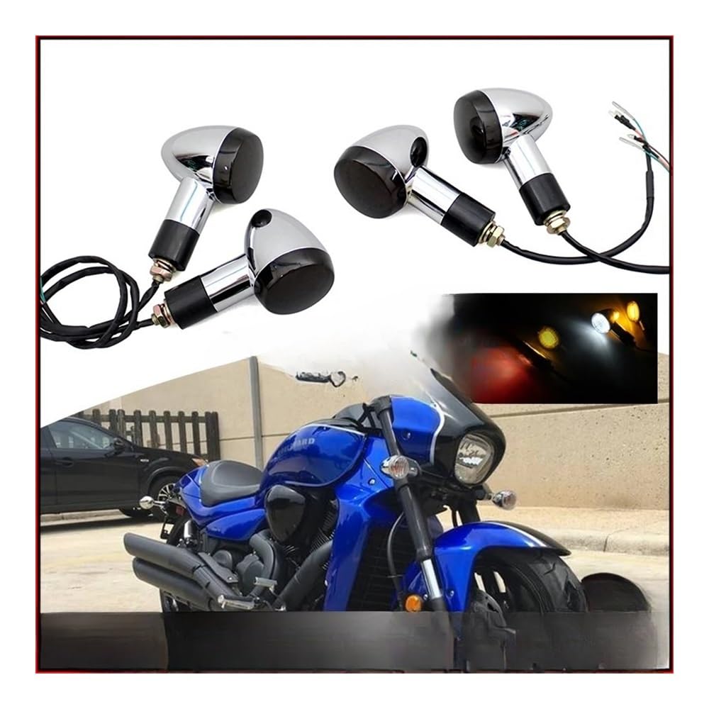 Intermitentes Moto Indicador Luces LED Delanteras Y Traseras para Motocicleta, Indicadoras De Freno, Lámpara Día para para para M109 Universal M10