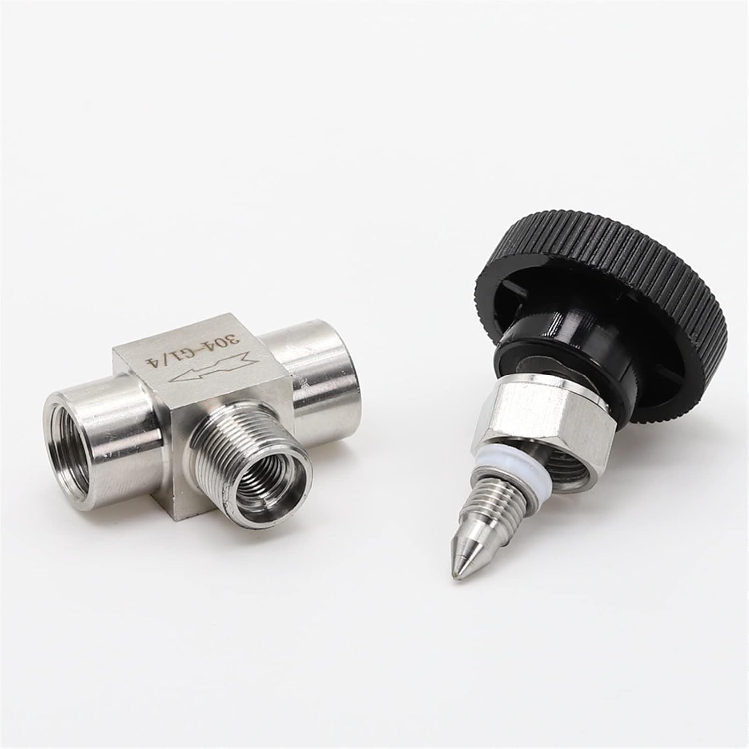 1/8 Quot; 1/4 Quot; 3/8 Quot; 1/2 Quot; BSP Equal Female Thread SS 304 Stainless Steel Flow Control Shut Off Needle Valve 1Pcs (Size : 1/4")