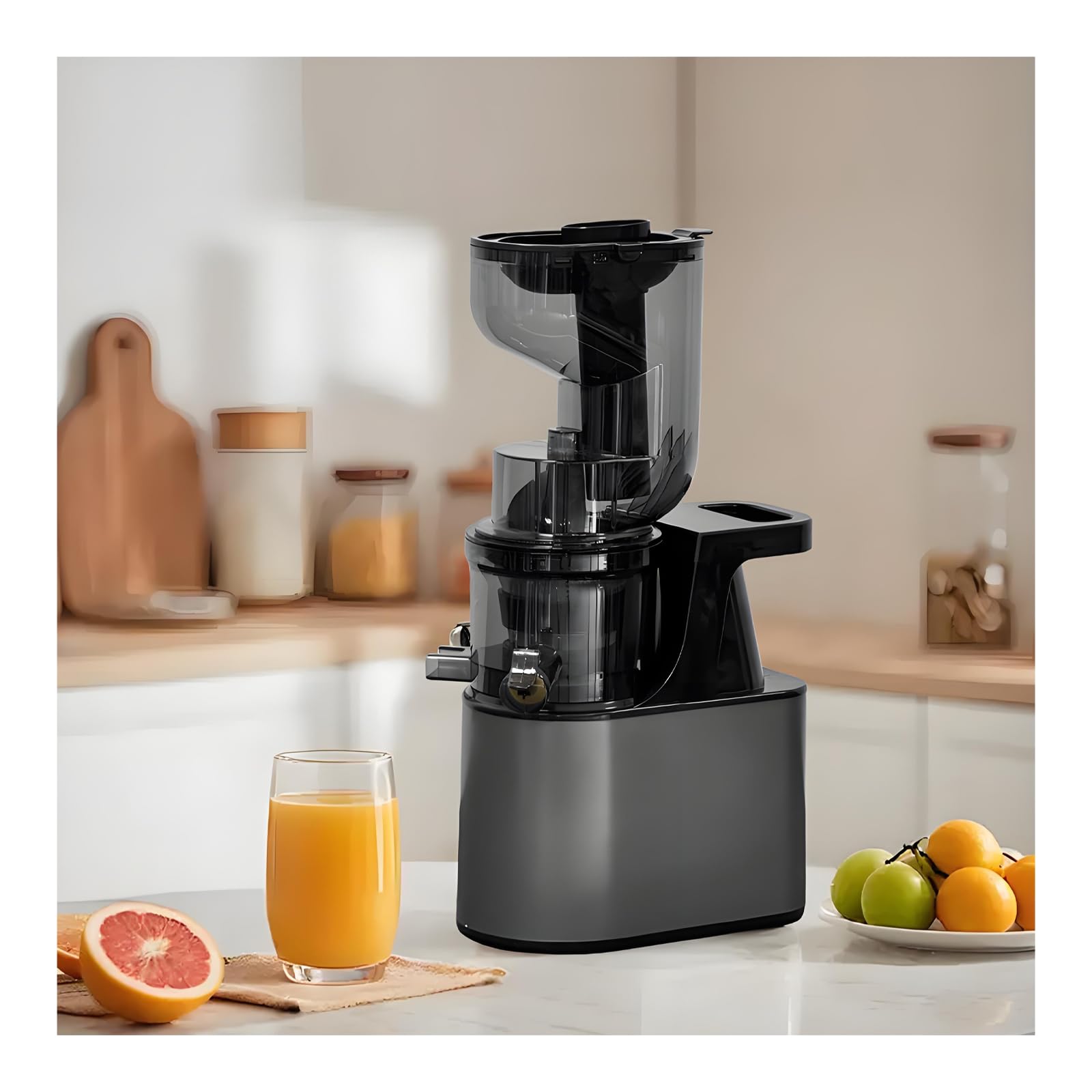 Exprimidor multifunción Totalmente automático para el hogar, Exprimidor de separación de jugos y residuos, con Pies Nondeslizantes, Ideal para Familias, Hoteles