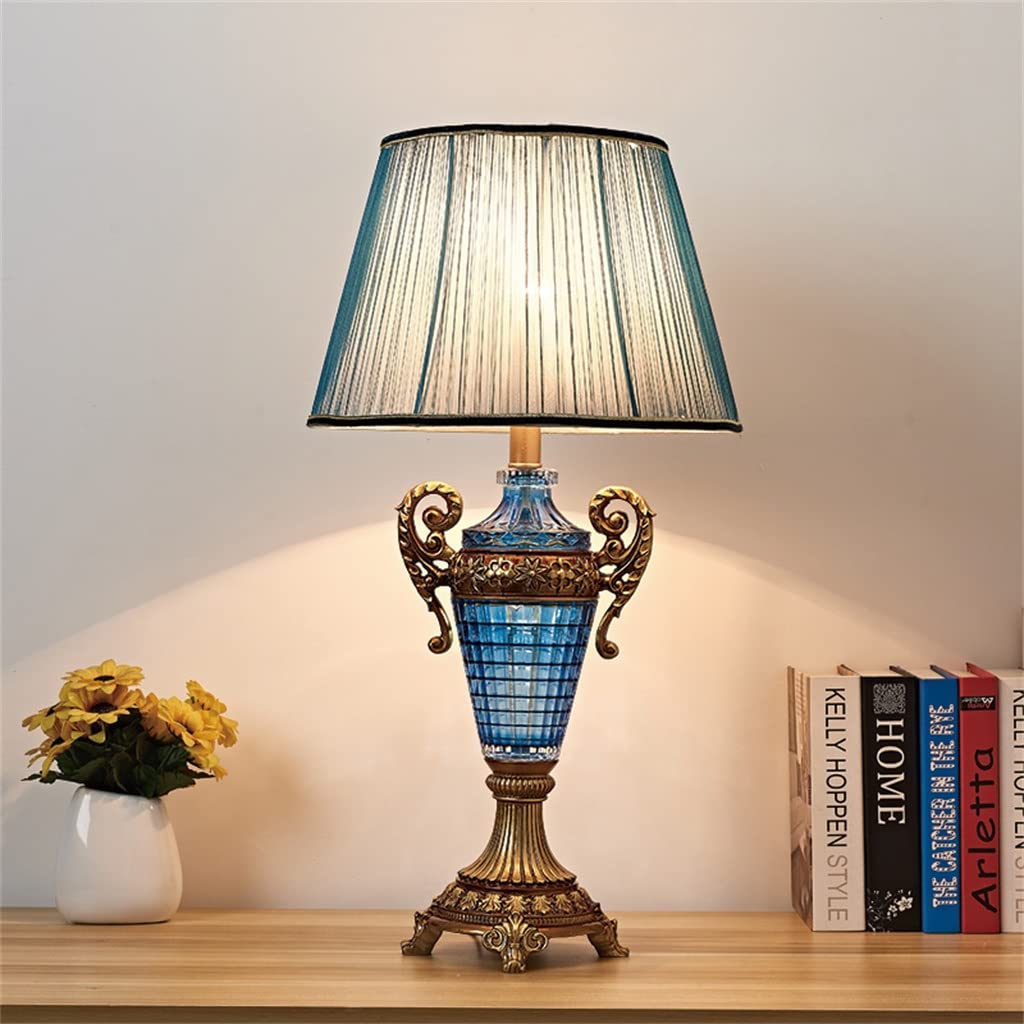 Lampa stołowa w stylu retro, szkło, żywica, dekoracyjne oświetlenie nocne (biały styl)