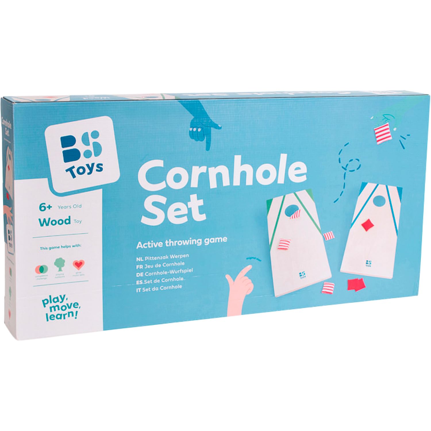 BS Toys Cornhole - Gra w rzut do ogrodu - drewniana konstrukcja - Zabawa dla całej rodziny - od 6 lat