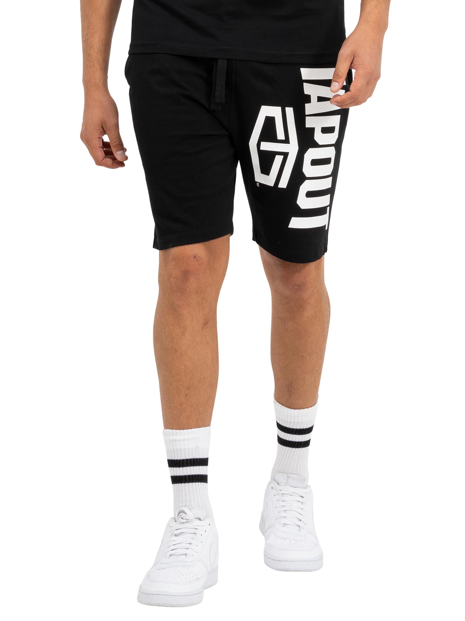 Tapout Men's Active Basic Shorts, Black/White, L