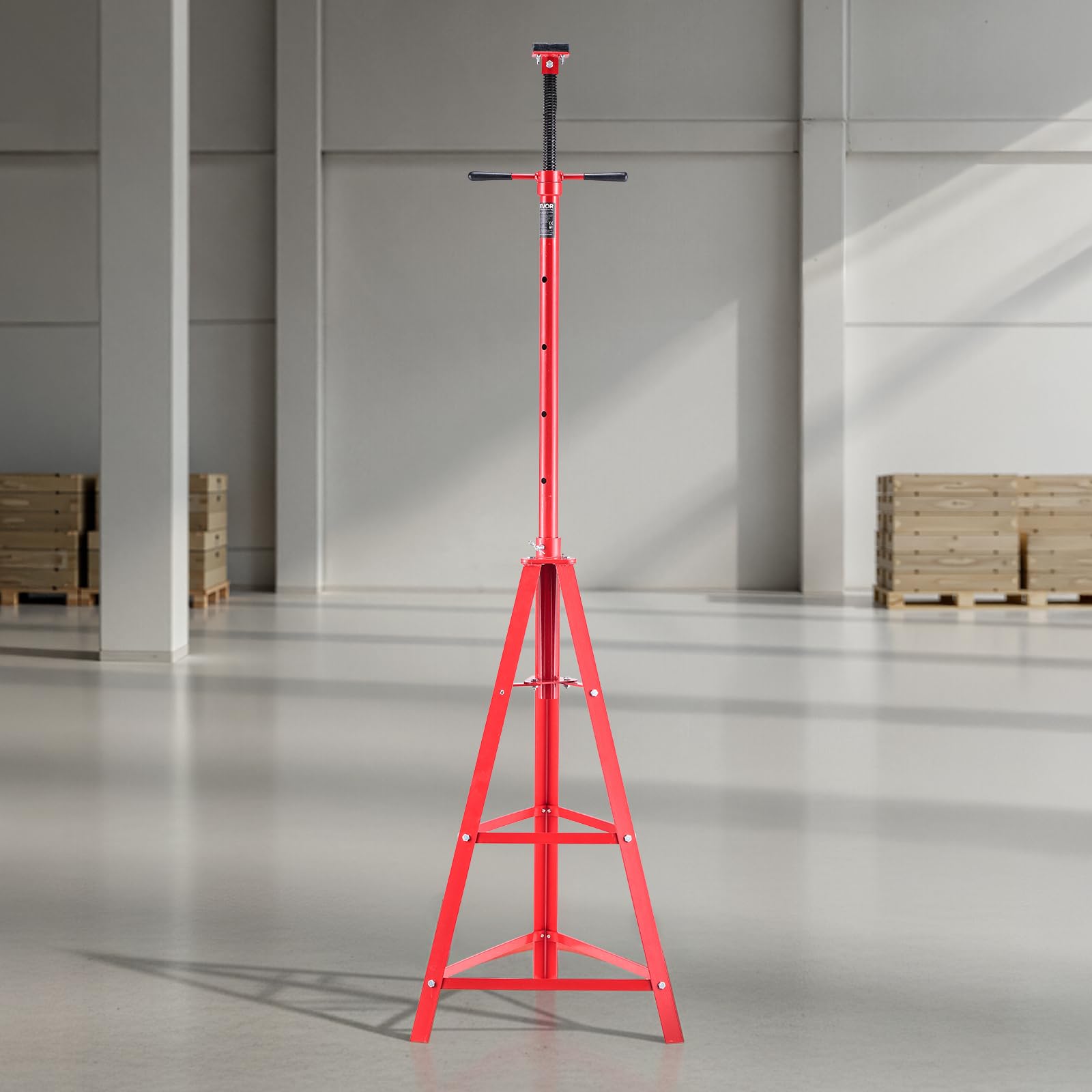 VEVOR Unterhub-Stützständer 2 t, Höhenverstellbarer (120-215 cm / 4-stufig) Wagenheberständer aus Kohlenstoffstahl, Dreibeinständer zur Unterstützung von Fahrzeugkomponenten Autoreparatur