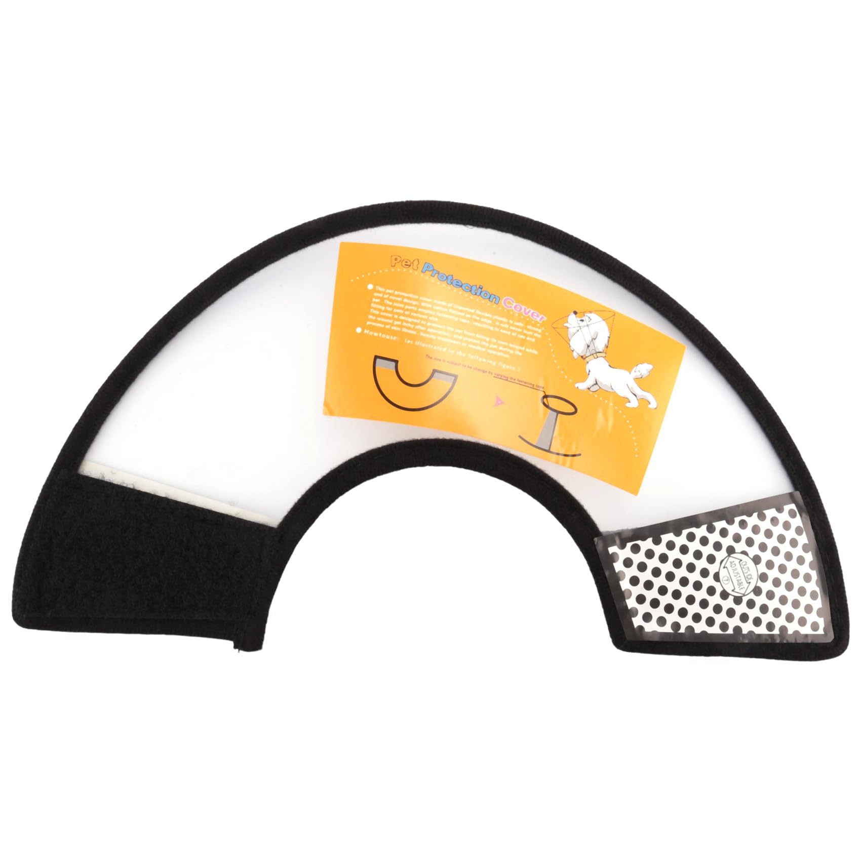 Jaywool White & Black Elizabethan Dog Cat Pet Wound Healing Cone E- Collar White With Black