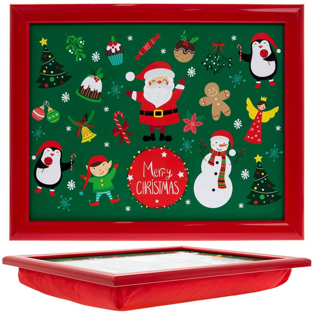 The Leonardo Collection Red Lp52177 Xmas Little Stars Cushioned Lap Tray, 35X28x6cm