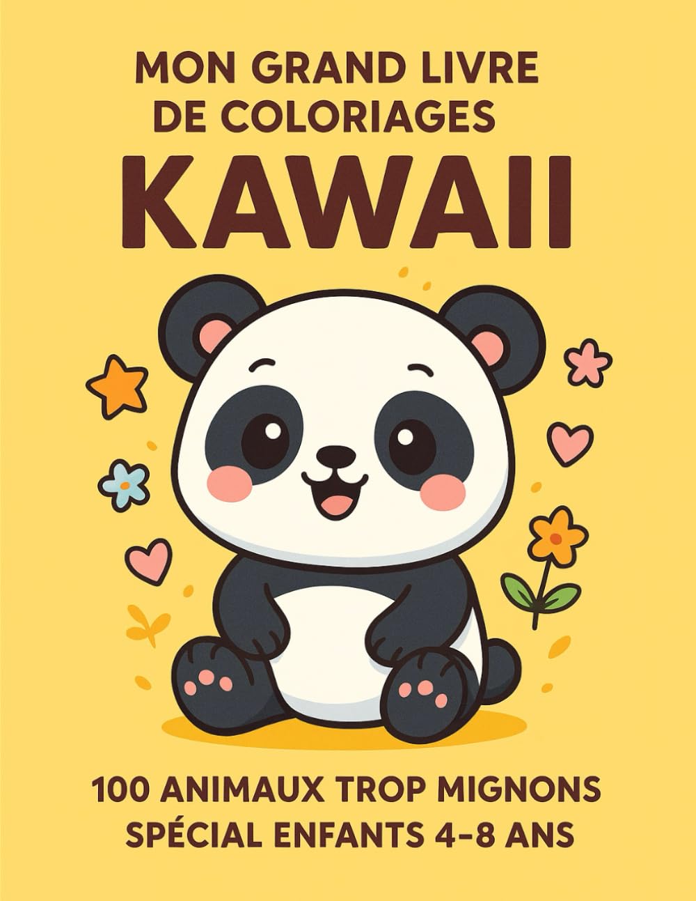 Mon Grand Livre de Coloriages Kawaii: 100 Animaux Trop Mignons à Colorier – Spécial Enfants 4 à 8 Ans