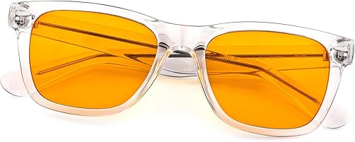 ViewJoy Lentes de dormir 99.9% con luz azul, doble revestimiento AR lente ámbar naranja para juegos de computadora que reducen la fatiga ocular ViewJoy Lentes de dormir 99.9% con luz azul, doble revestimiento AR lente ámbar naranja para juegos de computadora que reducen la fatiga ocular