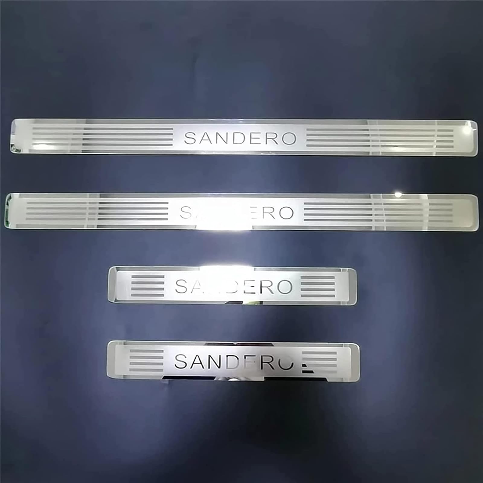 Klhywen Silver Car Door Sill Protector For Ren-Ault Dacia Sandero 2013-2022 4Pcs Scuff Plate Stainless Steel Stickers Accessories,