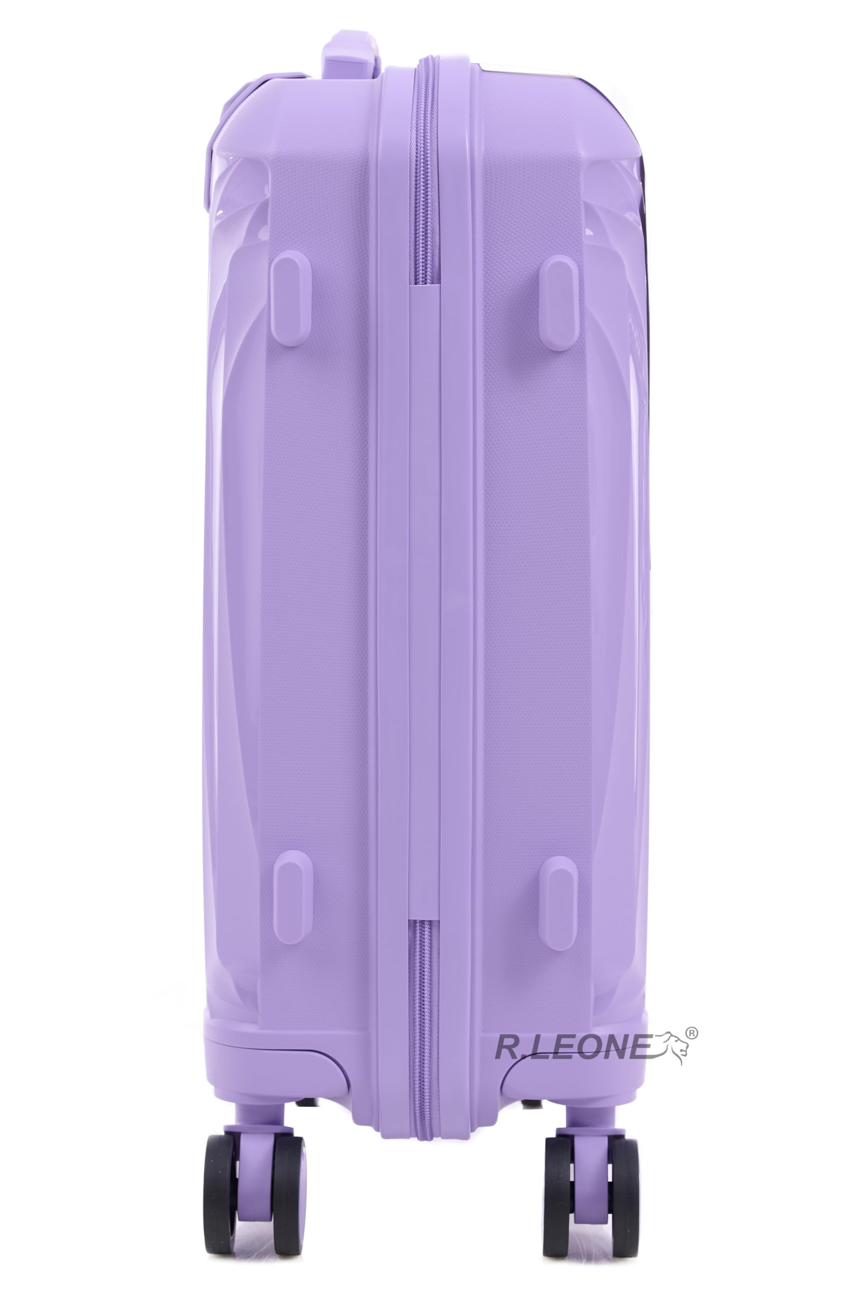 R.Leone Valigia da 1 Fino a Set 3 Bagaglio a mano 55x40x20 Ryanair, Medio, Grande Ultra Strong Antiurto Resistente Trolley rigido leggero 8 ruote in Polipropilene 8812 (Lilla, Set 3 Pezzi S M L)