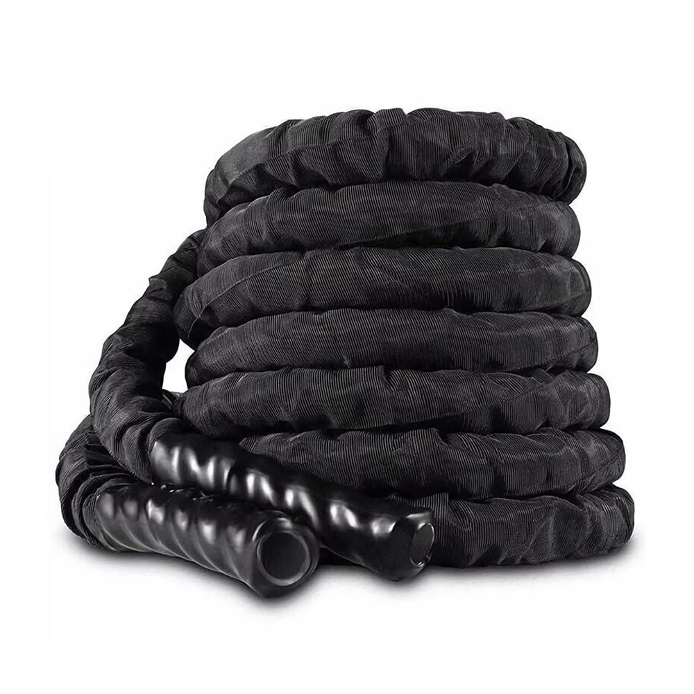 Cuerda de Batalla Viok Sport 9 Metros Negra - Battle Rope Recubierta para Entrenamiento Funcional de Alta Intensidad en Interiores y Exteriores