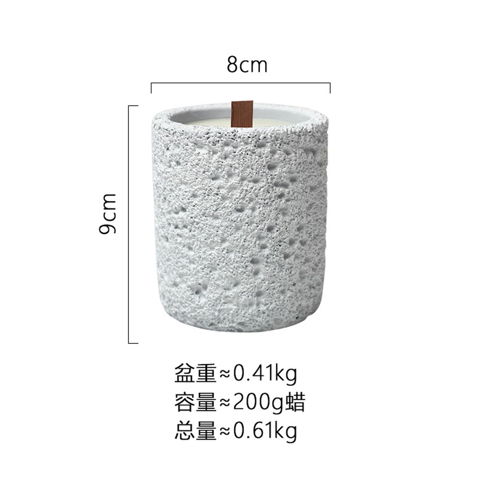 2PC Nordic Creative Cemento Casa Aromaterapia Candela Tazza di Cera di Soia Contenitore Dritto Portacandele Decorazione-Alto Verde Oliva Profumo Foresta