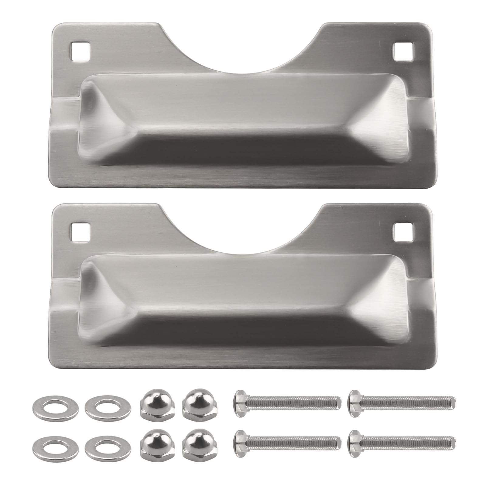 U 9496 3'' x 7'' Latch Guard Plate Cover, Stainless Steel Door Security Strike Plate, Easy to Install, Protect Against Forced Entry (Silver) (2 Pack)