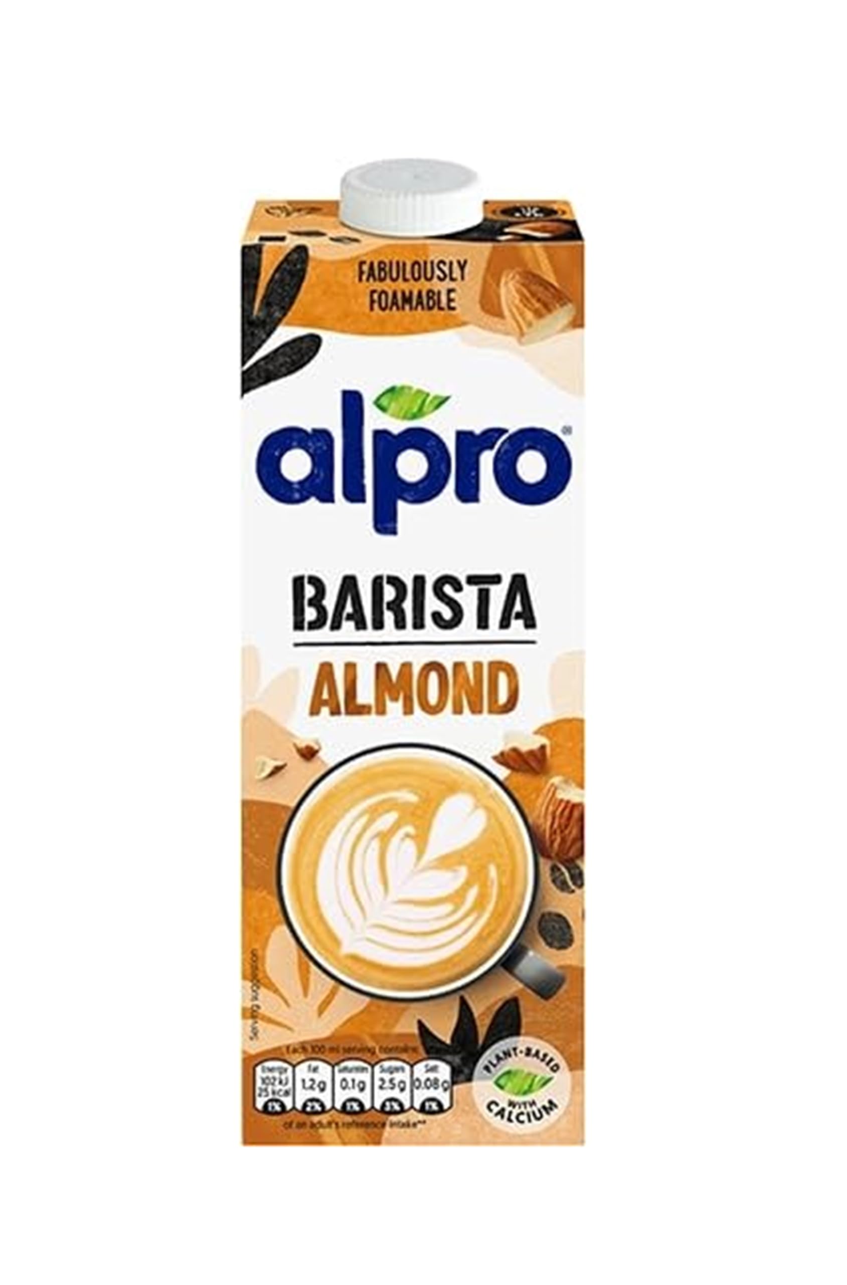Barista Almond Drink - Plant-Based Long Life Dairy Free & Lactose Free - Great for Coffee Foam - 1L