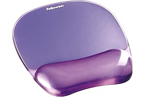 Fellowes Gel Crystal Transparent Wrist Rest Mouse Pad: Purple