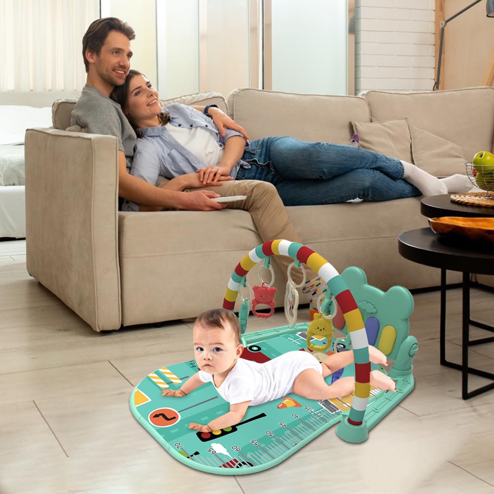 Mat De Actividad Para Bebés - Mat De Gimnasia Baby Play | Mats De Juego De Gimnasio Lavable Para Bebés Y Pequeños Para Niños Creativos Tocando Gimnasia Con Música Para El Desarrollo Sensorial Y De Hab