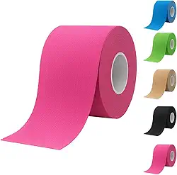 Kinésio Fita Bandagem Elástica Tape Adesiva Fisioterapia Recuperação Muscular Rolo 5 Metros Auxília em Lesões e Dores de Atividades Físicas