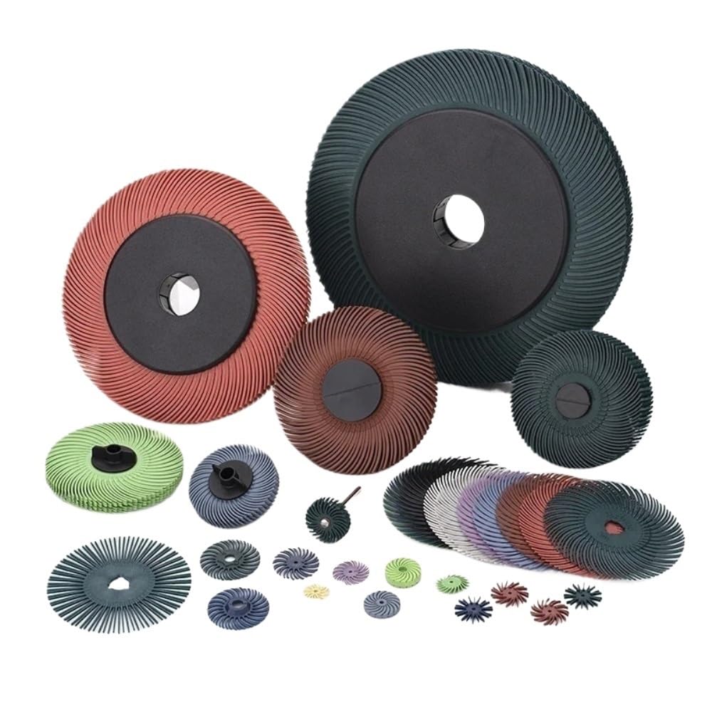 1 Set 6 Inch Radial Bristle Discs with Adapter, 150mm Radial Bristle Detail Polishing Brushes Wheels(5000)