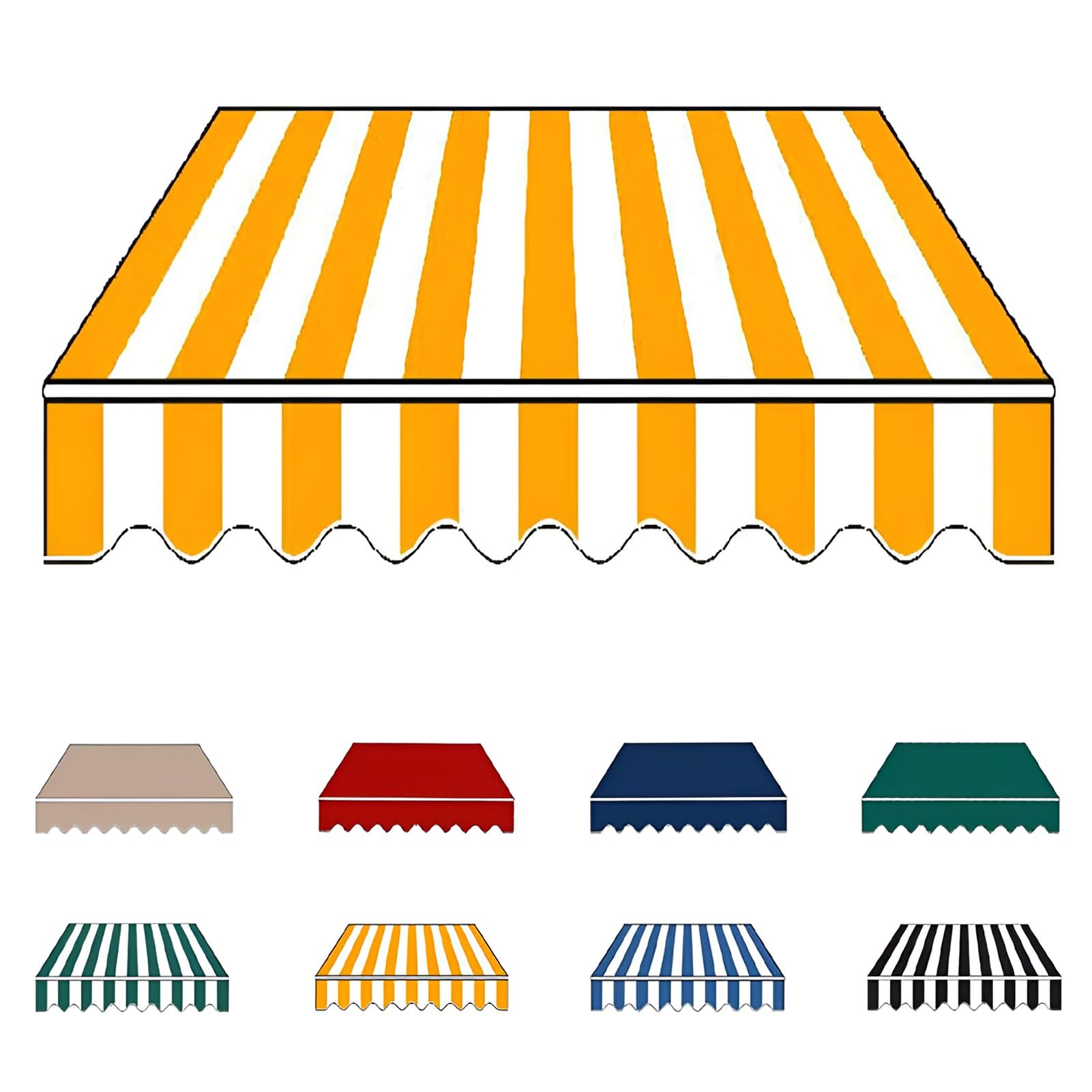 Toile pour store extérieur 250x200 jaune pour ombrager le patio