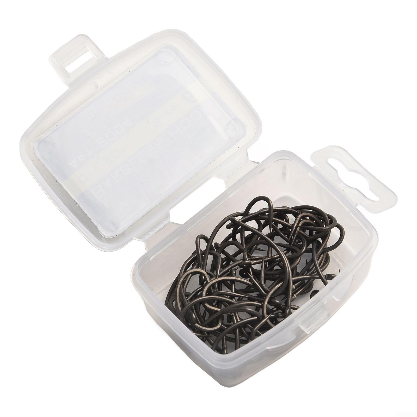 50pcs Barbless Carp Fishing Hooks High Carbon Steel Curved Shank Fishhooks Long Shank in Convenient Plastic Box (6#)