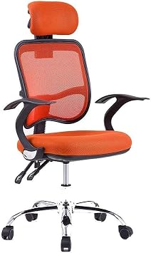 Ergonomic Office Chair-High Back Desk Chair with Adjustable Lumbar Support Thick Seat Cushion-135Reclining Rocking Mesh Computer Chair with Adjustable Headrest Armrest Color Orange