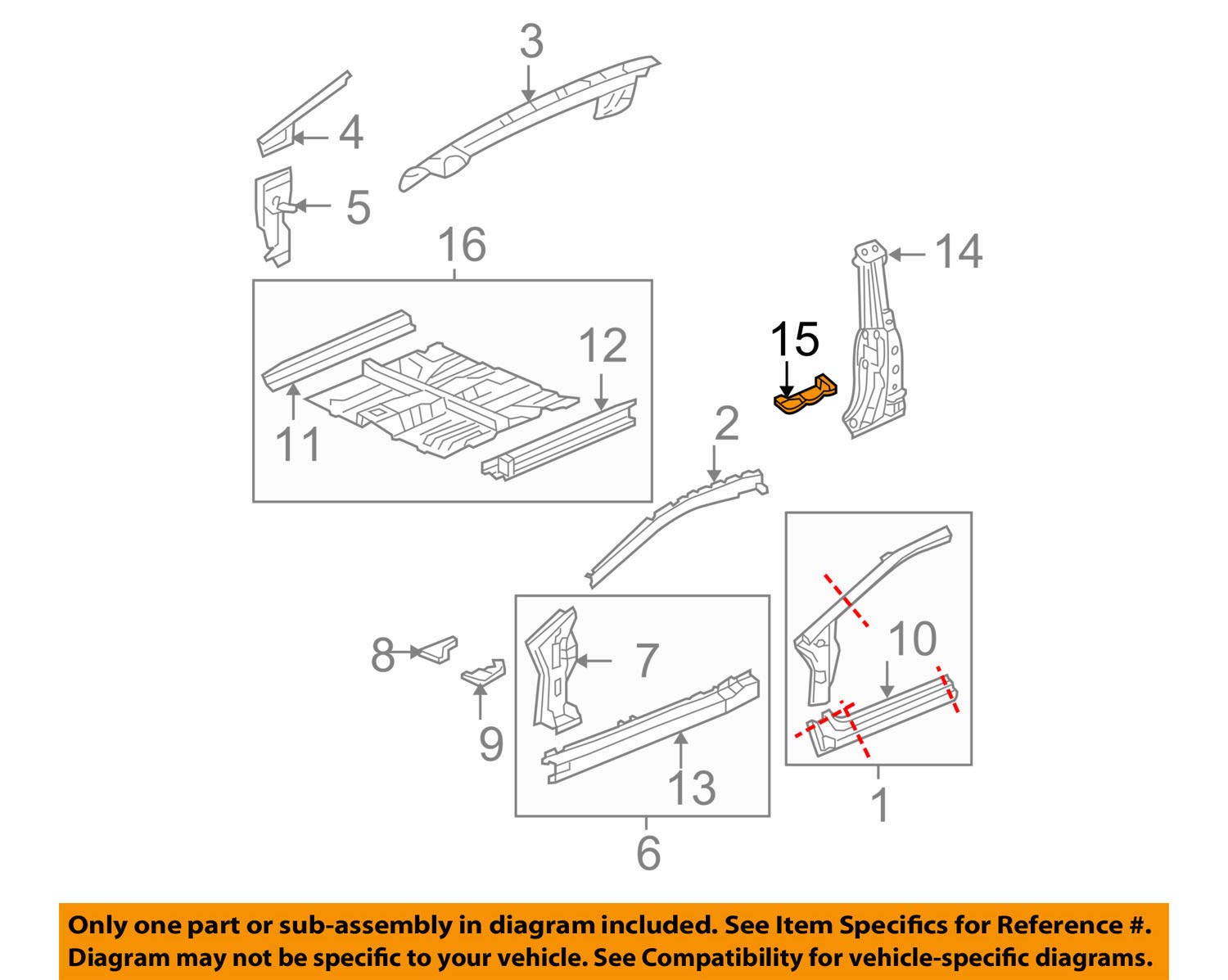 Genuine Honda 63626-SVA-A01 Left Center Pillar (Inside) Separator