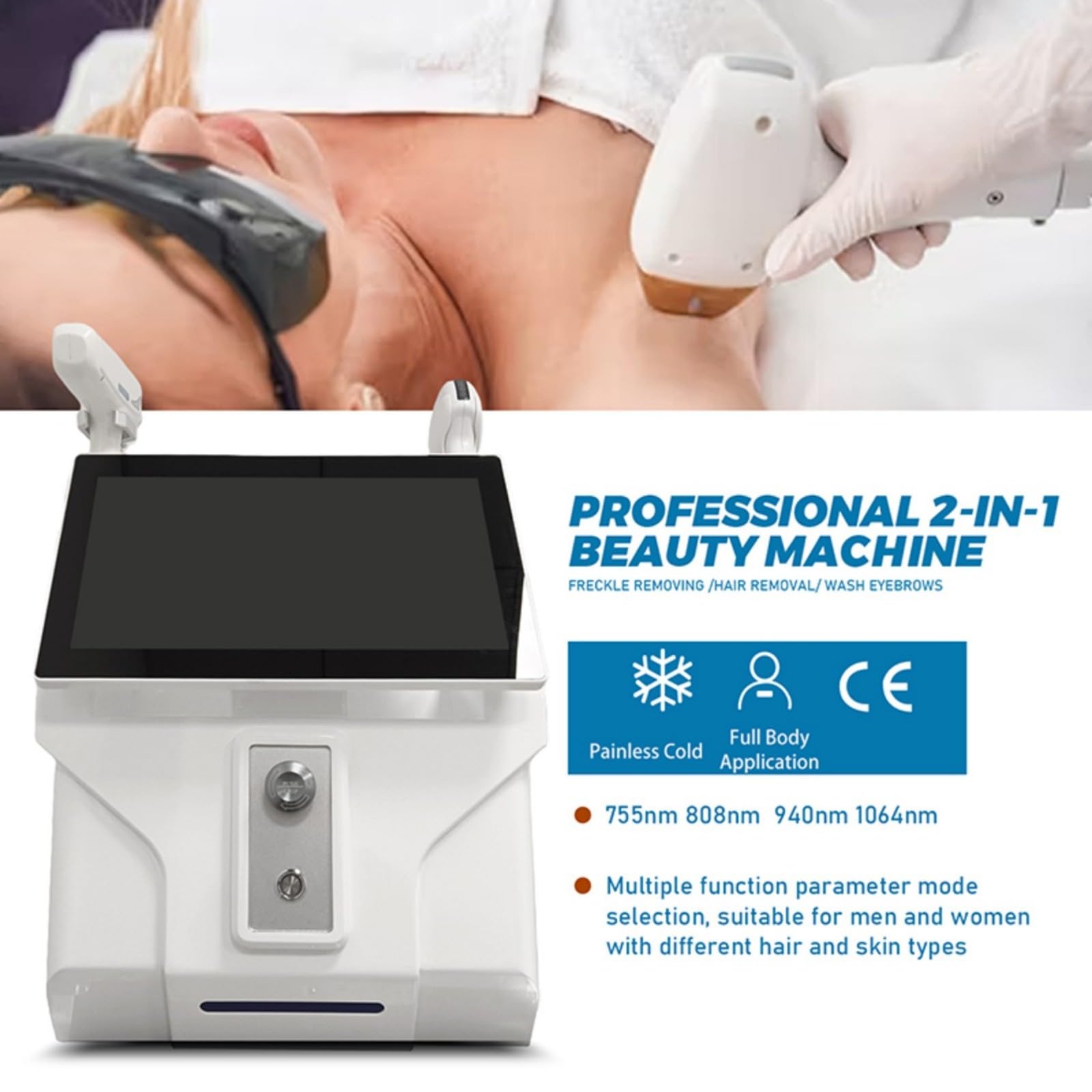Dispositivo 2 in 1 per epilazione laser e rimozione di imperfezioni | Apparecchio per epilazione e rimozione di imperfezioni con polvere di carbonio Strumenti per epilazione permanente