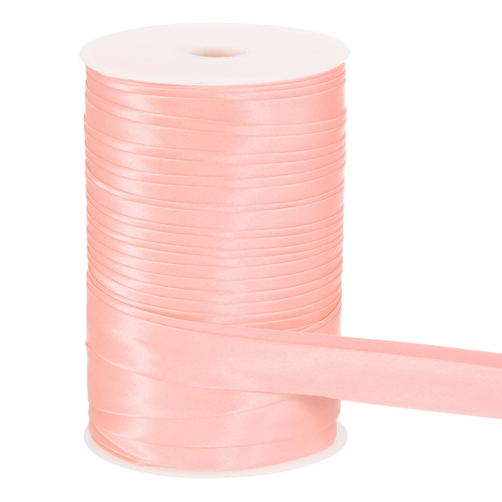 sourcing map Double Fold Bias Tape for Sewing, 1 Inch x 55 Yards Satin Bias Binding Tape Continuous Bulk for Quilting Binding Seaming Hemming Fabric Piping DIY Craft, Pink