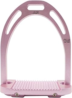 AK - Estribo ecuestre de aluminio ligero para montar a caballo con colores recubiertos (4.75 pulgadas, rosa)