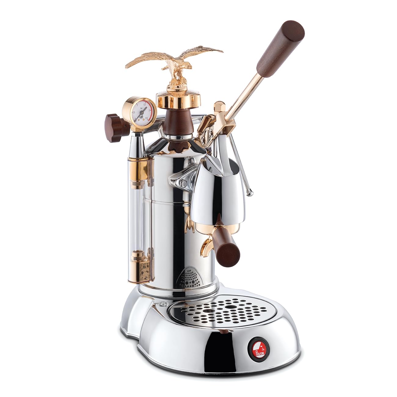 La Pavoni Expo 2015 EXP – Coffee Makers (freestan Ding, Semi de voiture, Espresso Machine, GROUND Coffee, chrome, doré, Wood, Cup)