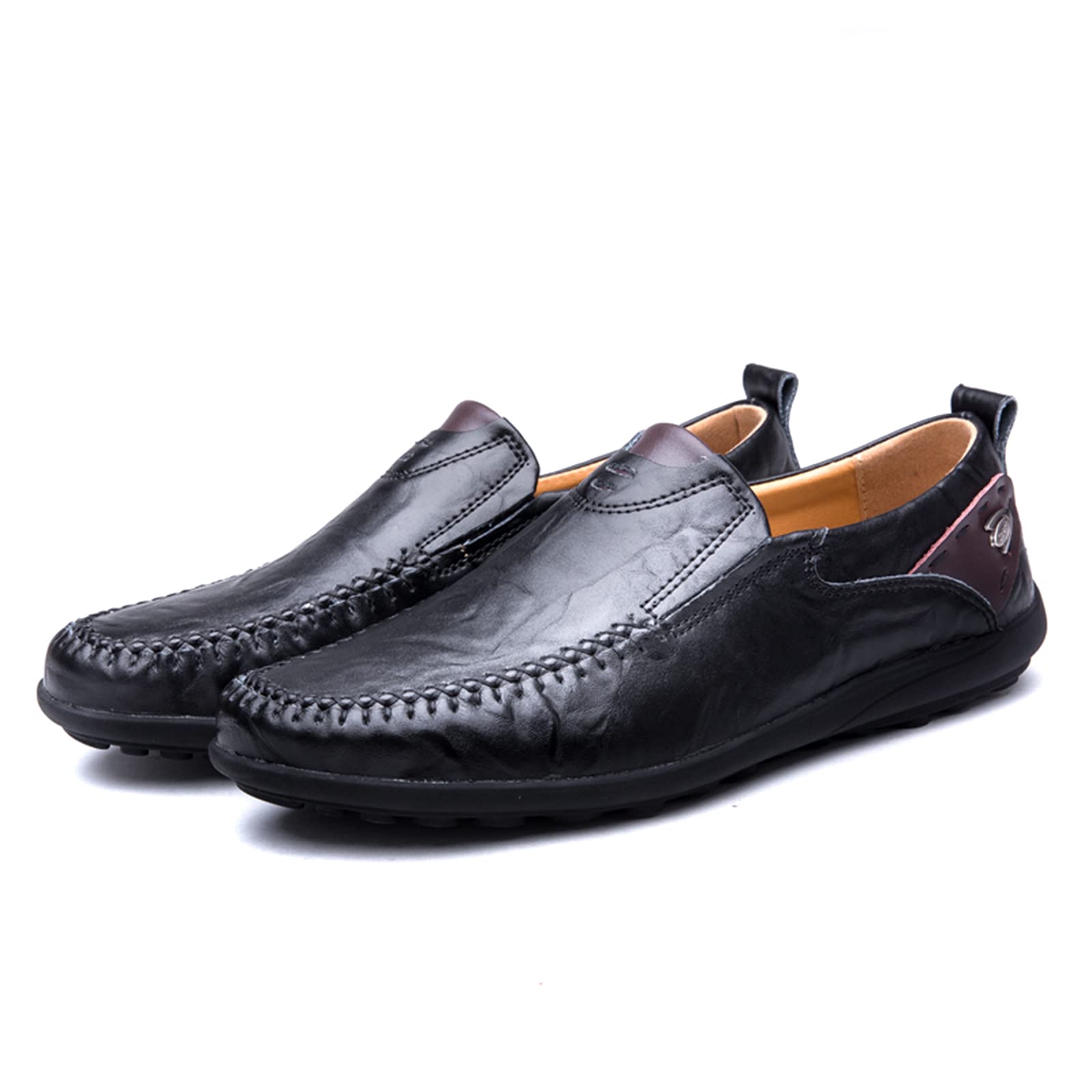 Hombres Casual Slip On Mocasines Zapatos de conducción Vestido de Cuero Mocasines Zapatillas Moda Walking Flats