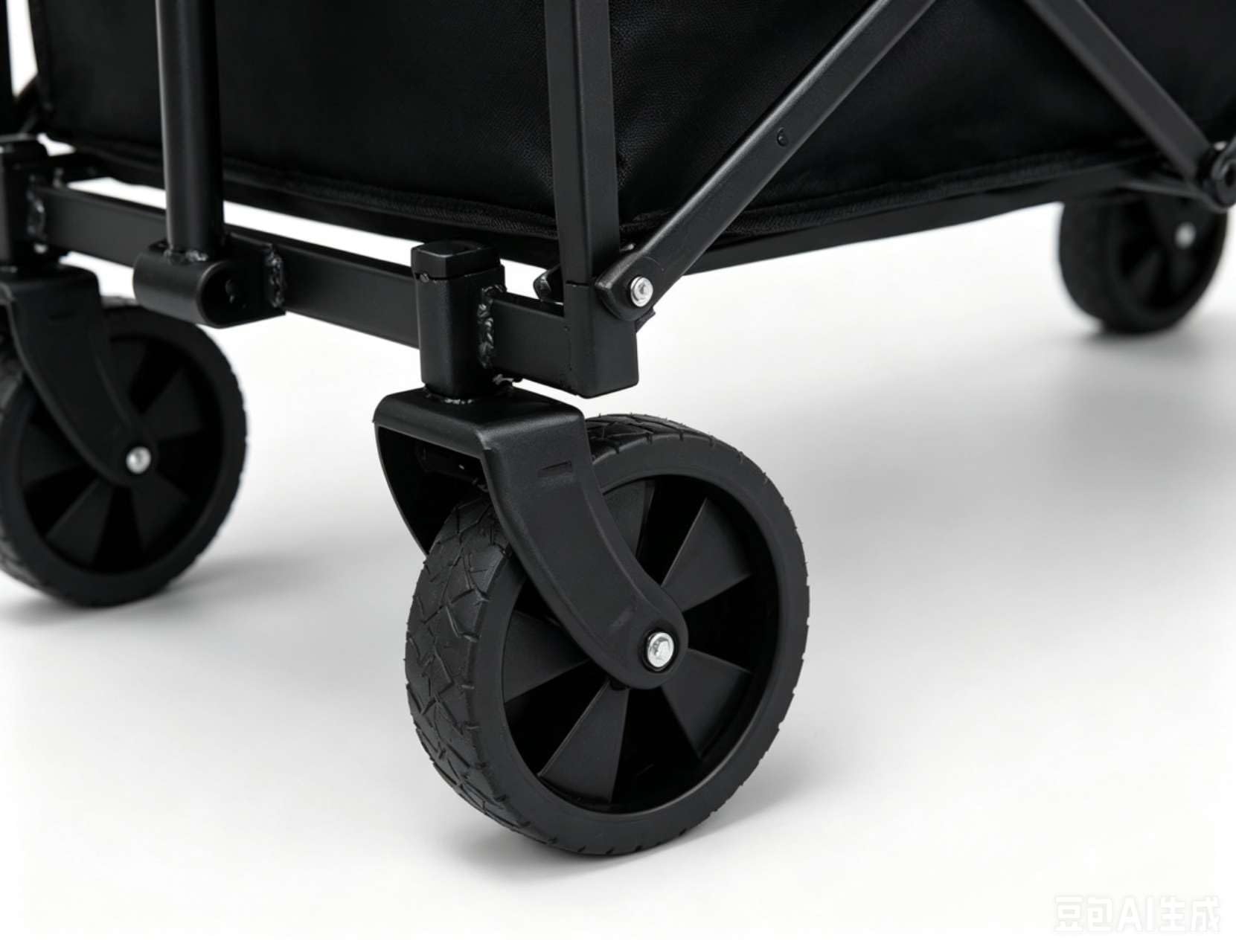 Carrito Plegable de Camping 160L, Carro de Mano Multiusos con Ruedas, Manillar Ajustable, para Playa, Compras, Picnic y Jardín. (Negro)